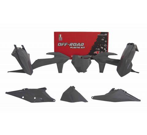 Rtech Plastics Plastic Kit/6 2019-22 KTM SX/SXF Quantum Grey, Black, Rtech R-kitKTM-gr0-599