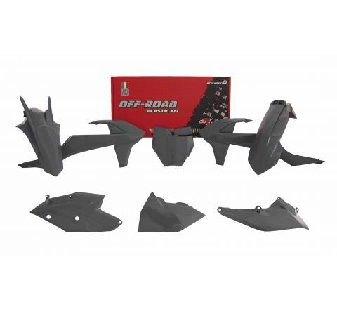Rtech Plastics Plastic Kit/6 16-18 KTM SX/SXF Quantum Grey, Black Rtech R-kitKTM-gr0-516
