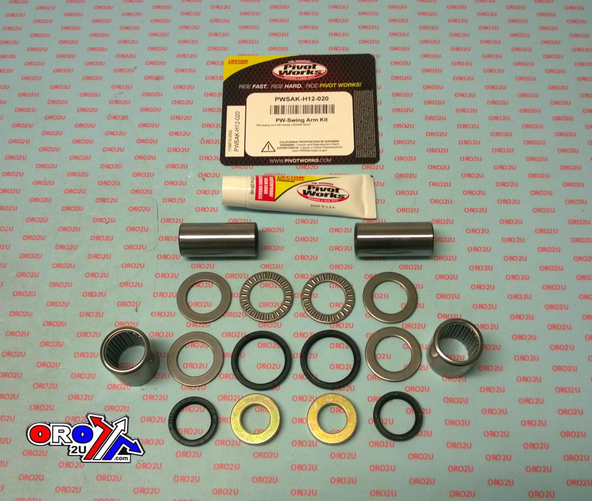Pivot Works Swingarm Bearing Kit CR250R 92-01, Pivot Works Pwsak-h12-020, Pwsakh12020