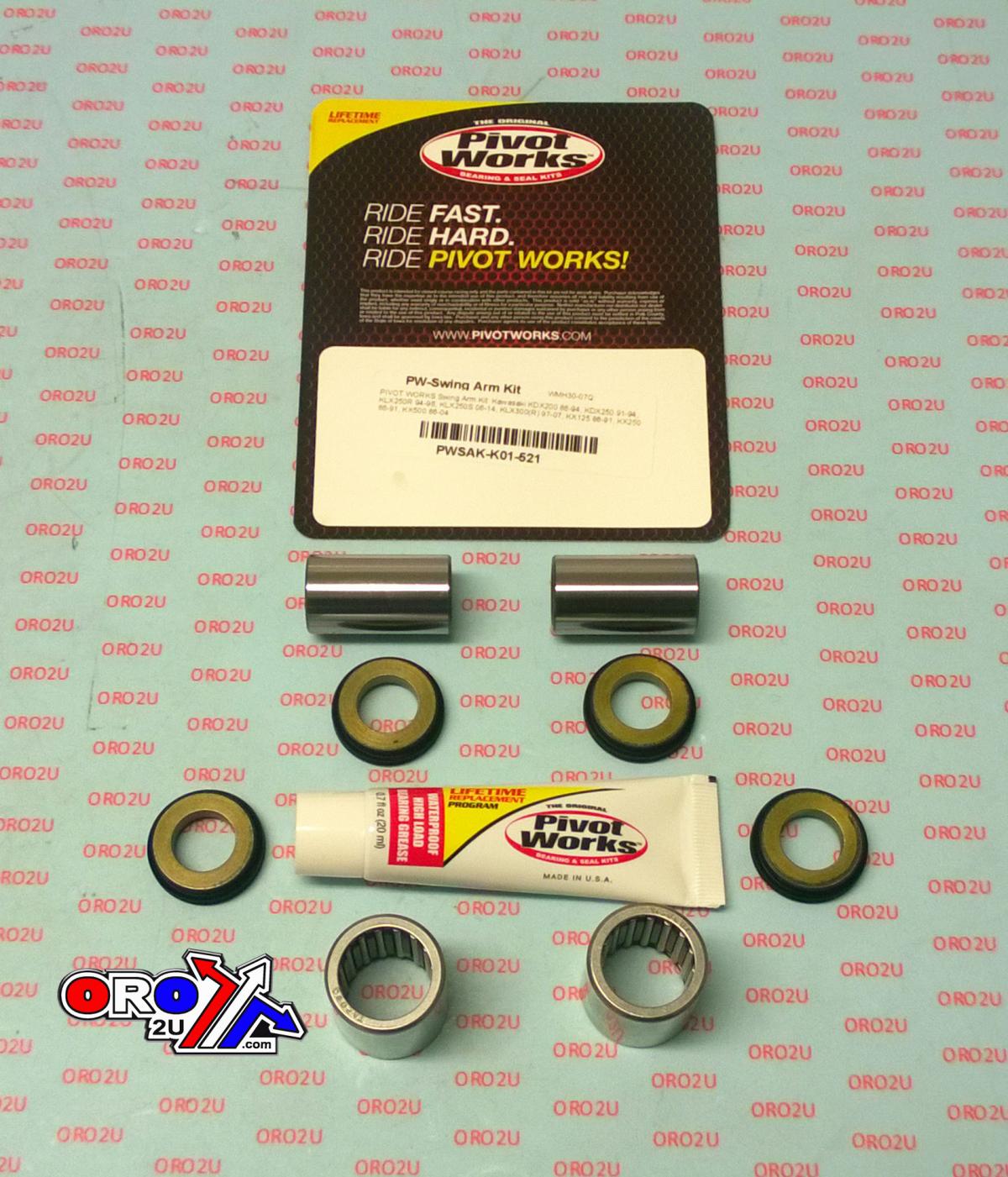 Pivot Works Swingarm Bearing Kit Kdx KLX Kawasaki, Pivot Works Pwsak-k01-521