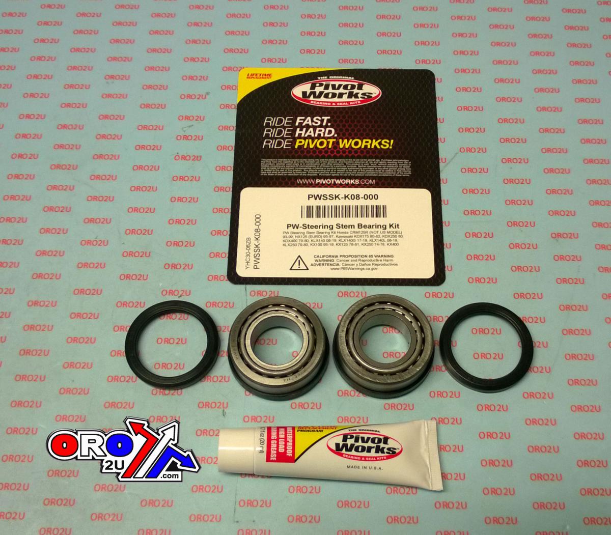 Pivot Works Steering Bearing & Seal Kit., Pivot Works Pwssk-k08-000, CRM125R (not Us Model) 93-99, NX125 (euro) 95-97, Kawasaki KDX175 80-82, KDX250 80, KDX400 79-80, Kl