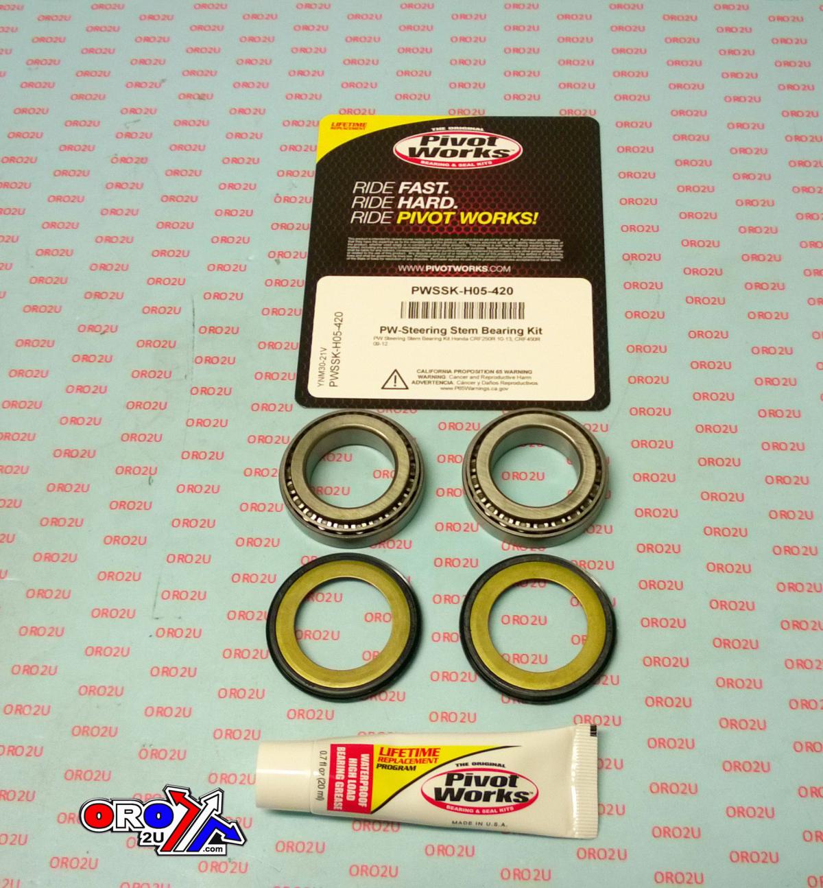 Pivot Works Steering Bearing Kit CRF, Pivot Works Pwssk-h05-420 CRF250R 10-13, CRF450R 09-12