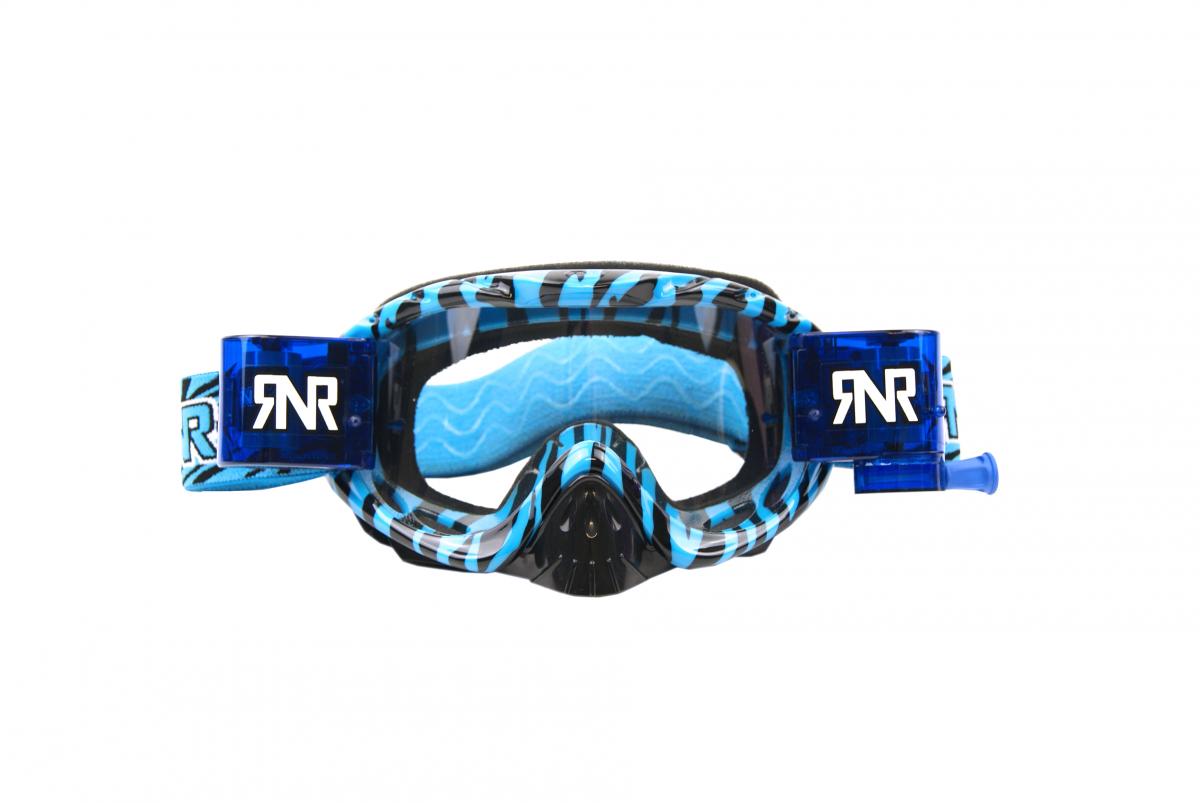 Rip-N-Roll Rip-N-Roll Hybrid Wild Bl/Bk Fully Loaded Roll Off, Wild Blue & Black Goggle GH364, Roll & Tear Off