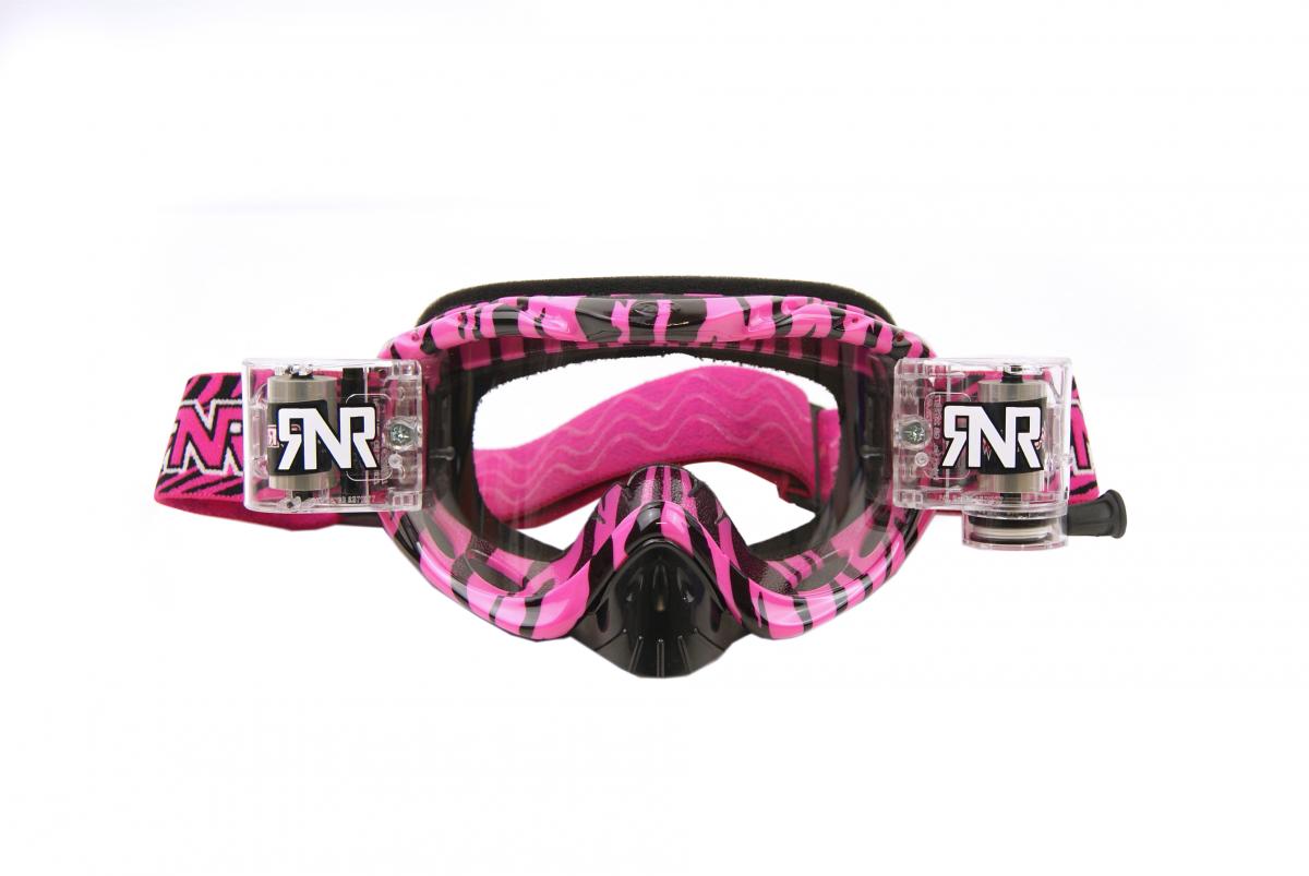 Rip-N-Roll Whislt Stocks Last, Rnr Hybrid Wild Pk/bk Fully Loaded Roll Off, Wild Pink & Black Goggle GH369, Roll & Tear Off
