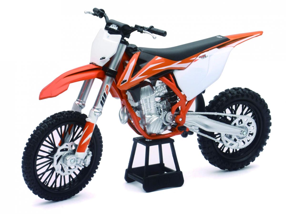 NewRay Model Die Cast KTM 450 SX-F, Orange and White, 1:10 Scale, New Ray 57943