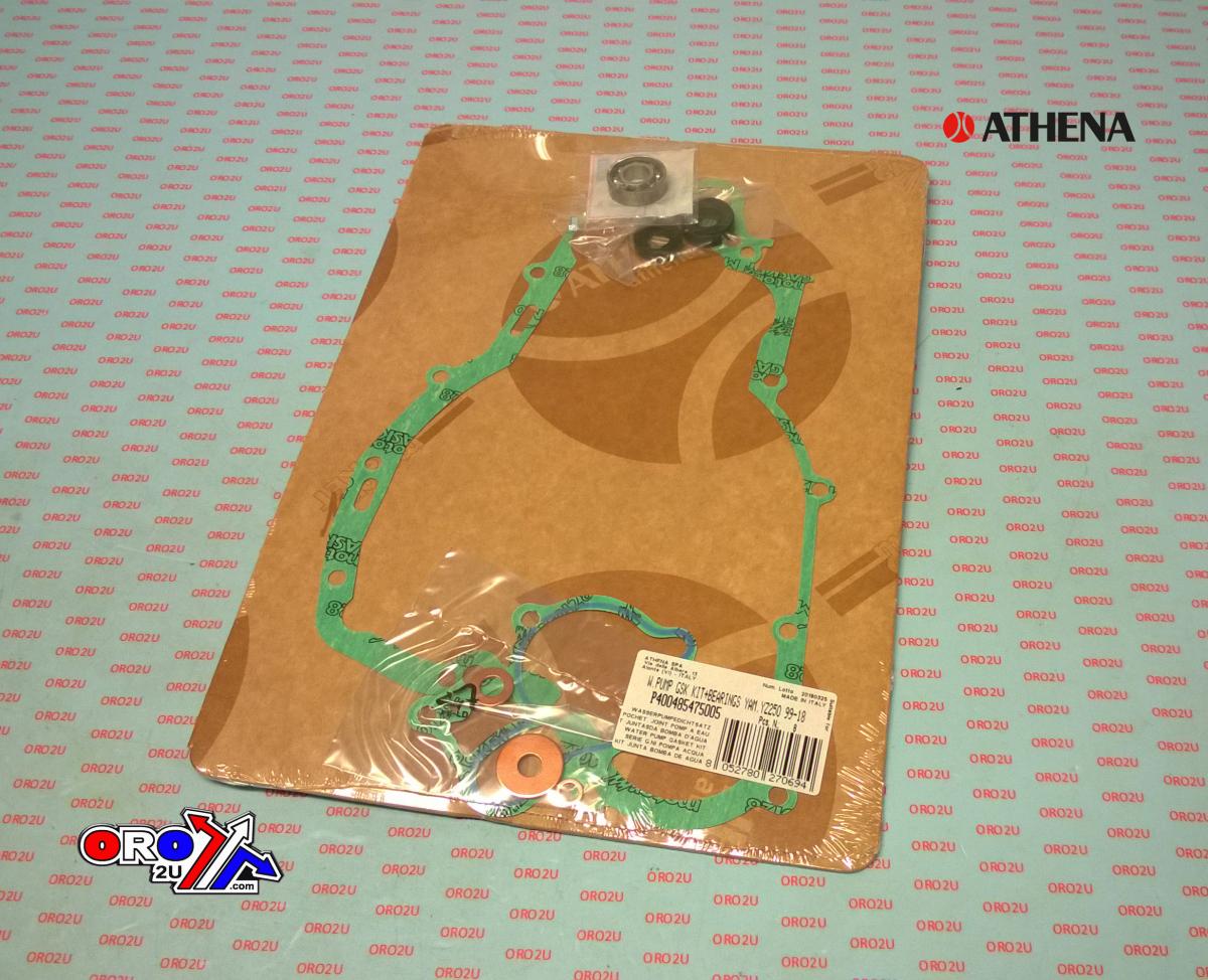 Athena Water Pump Gasket Kit YZ/xx 250 99-23, Athena P400485475005 Yamaha/fantic with Bearing