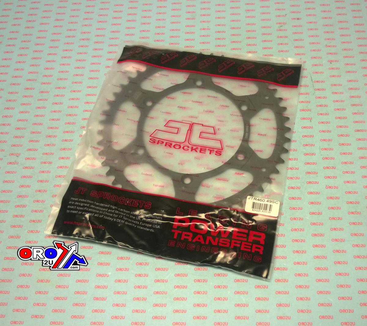 JT Rear Sprocket Steel Blk JTR460, Lightweight Self-cleaning, JTR460.49sc, Jtr46049sc
