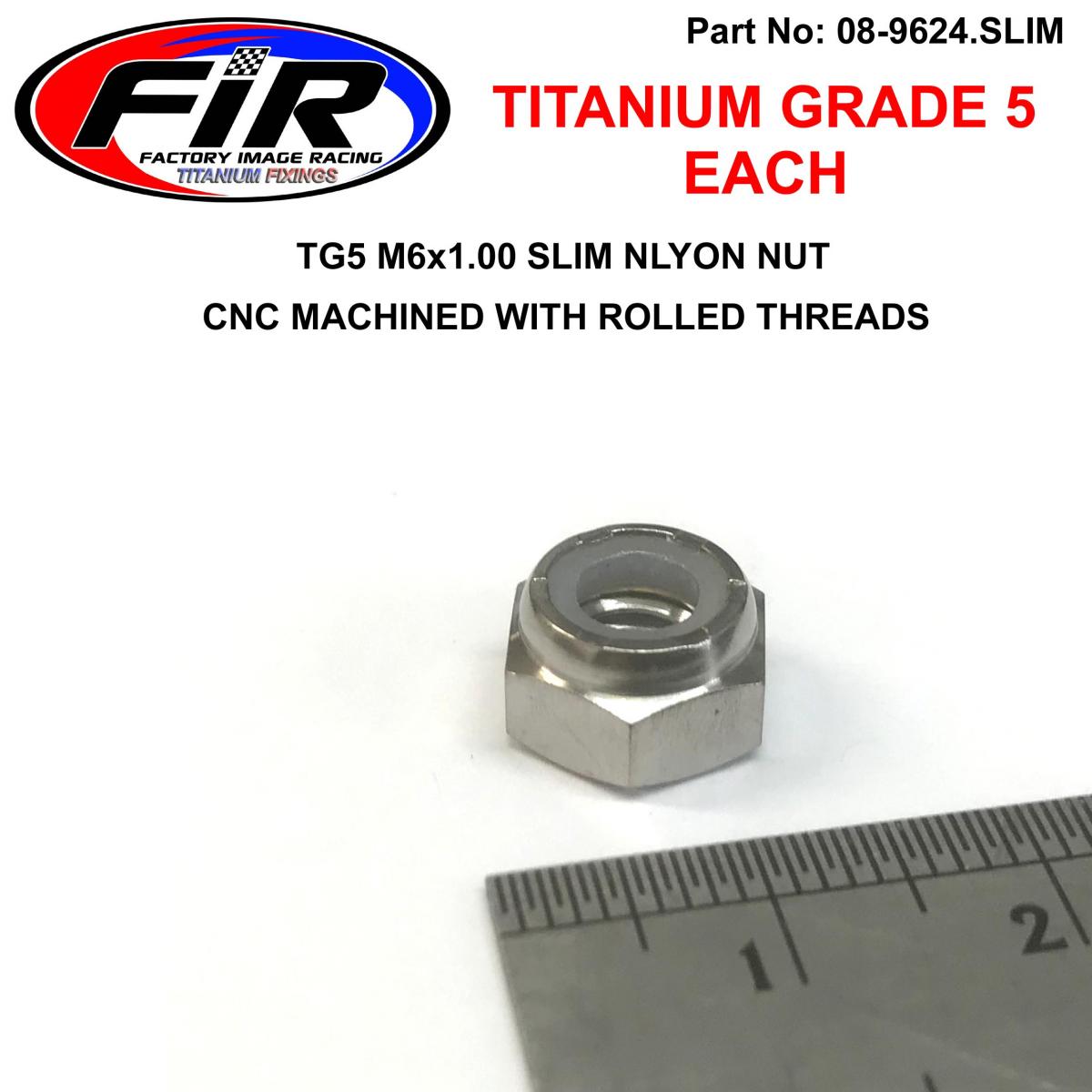 FIR Titanium M6x1.00 Slim Nylon Nut, Each / Brake & Clutch Lever Nut