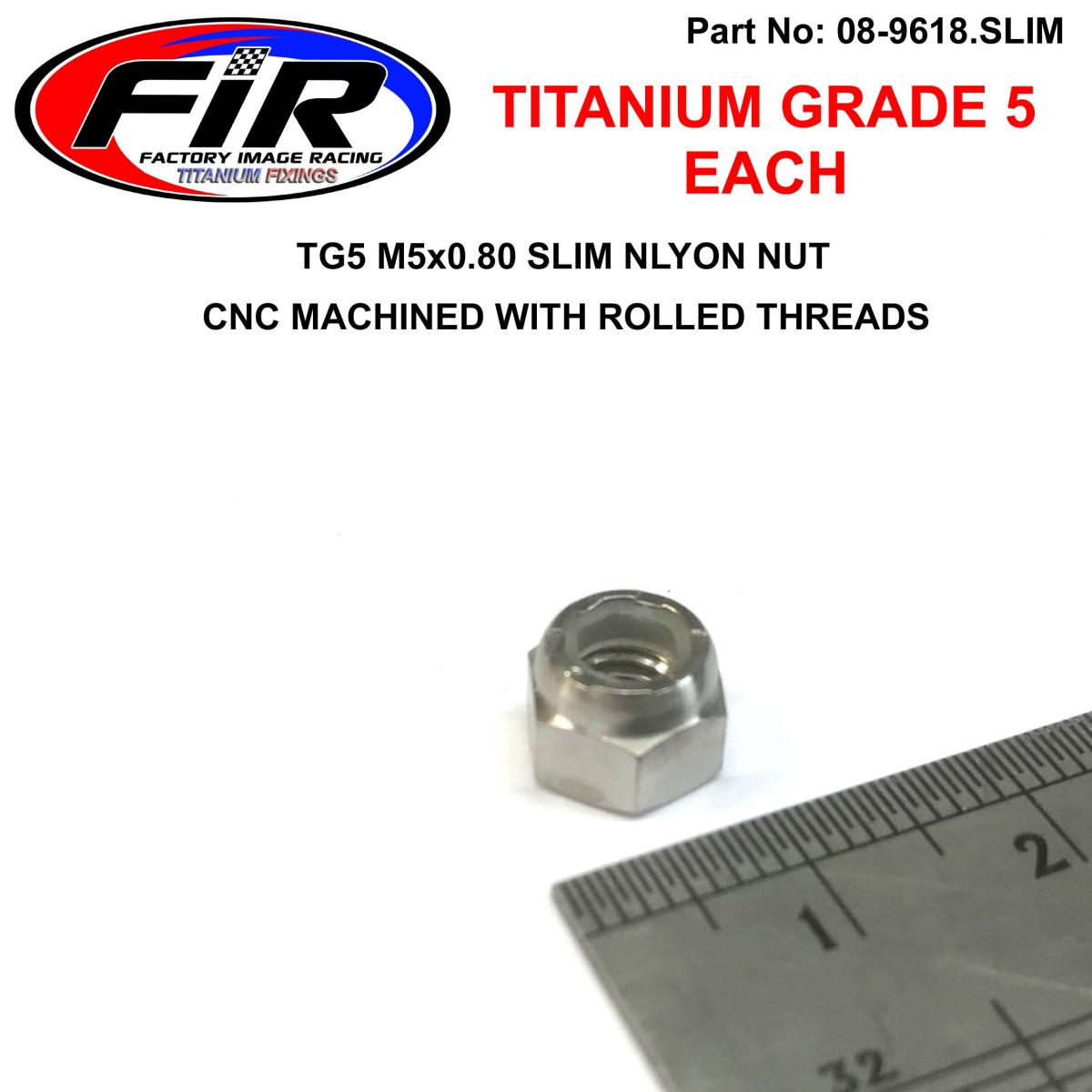 FIR Titanium M5x0.80 Slim Nylon Nut, Each / Brake & Clutch Lever Nut