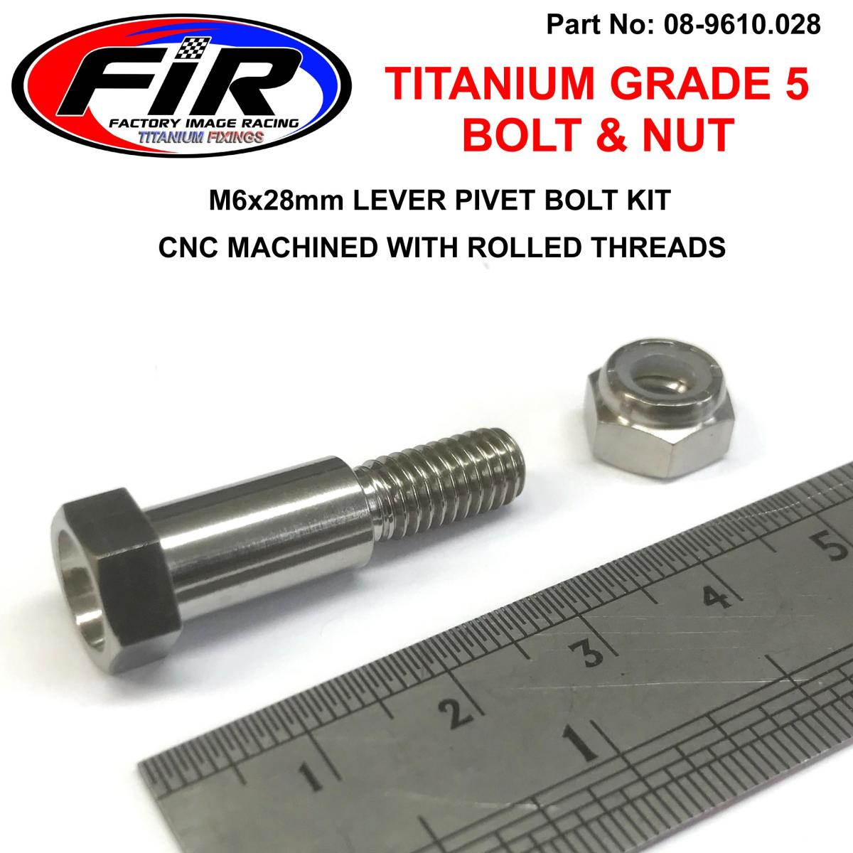 FIR Titanium Gr5 Pivot Bolt Kit, Honda 90113-429-770