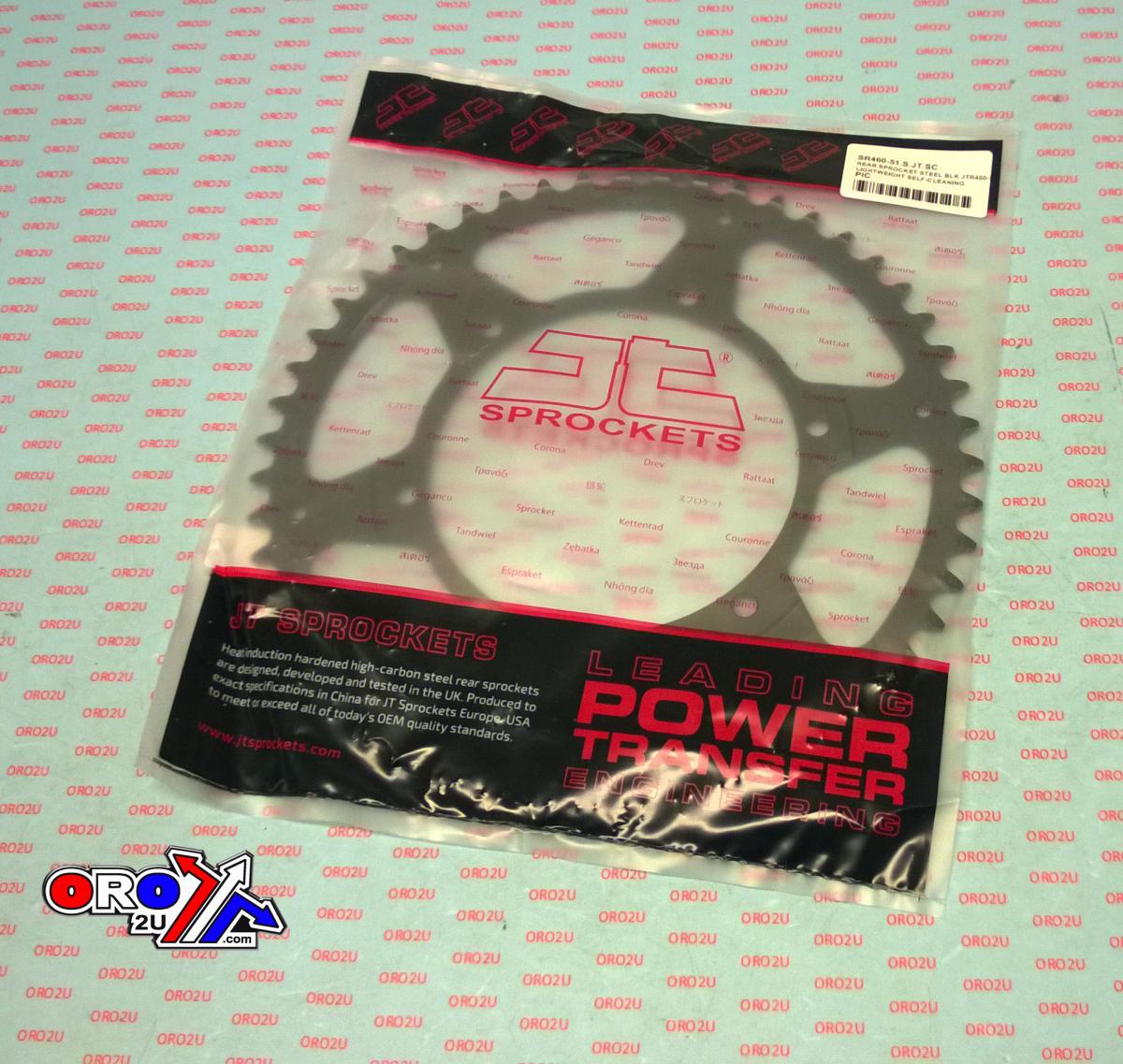 JT Rear Sprocket Steel Blk JTR460-51sc, Lightweight Self-cleaning, JTR460.51, Jtr46051