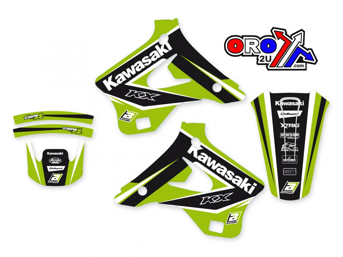 Blackbird Graphics 94-98 KX125 KX250 Dream-4, Blackbird Decal Set 2410n