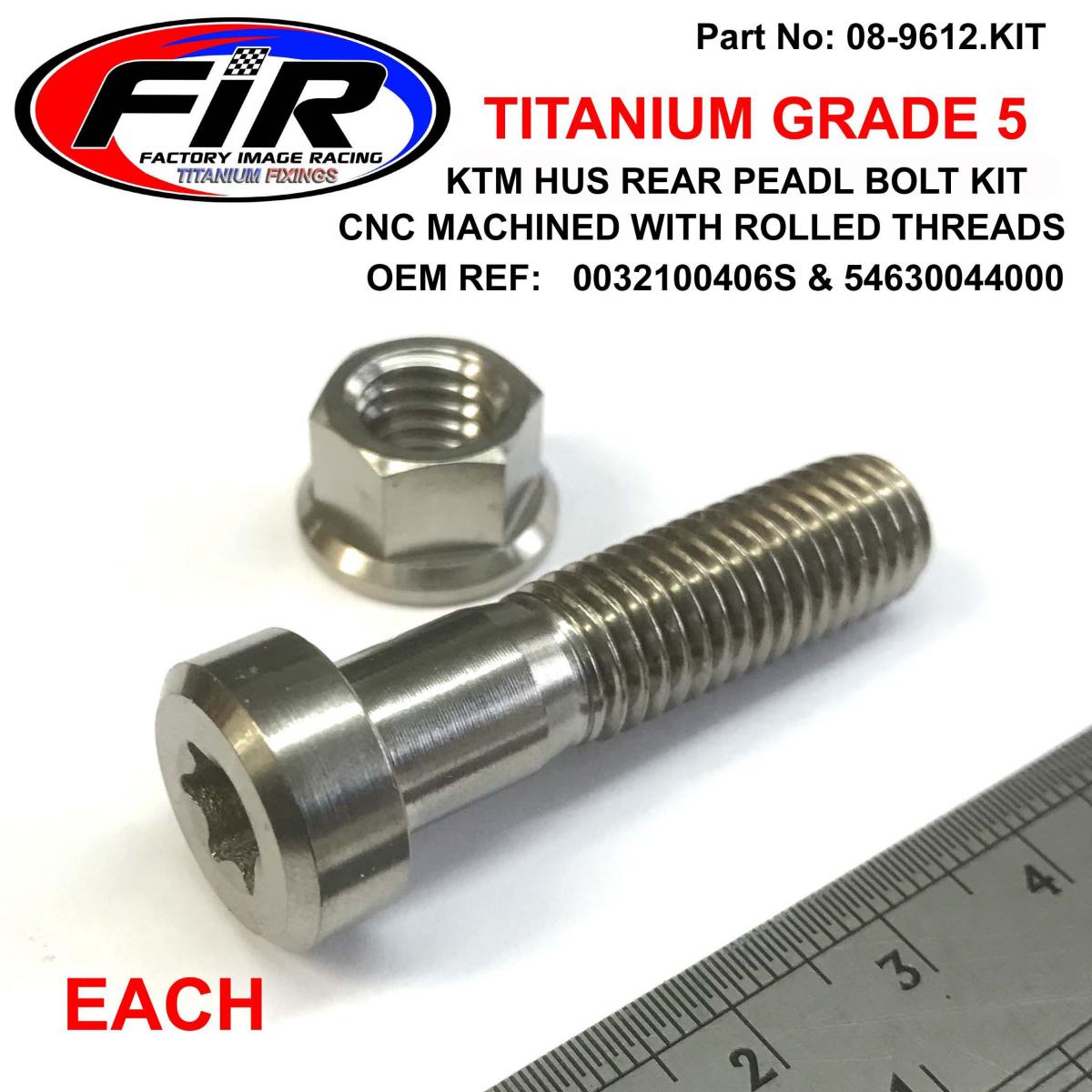 FIR KTM Hus Gr5 Rear Brake Pedal Bolt Kit, Titanium Gr5 K 0032100406s T45