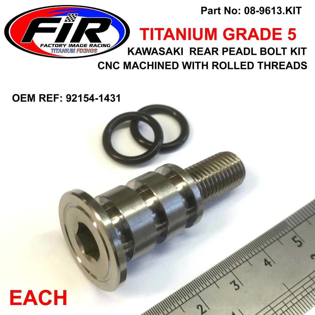FIR Kawasaki Gr5 Rear Brake Pedal Bolt Kit, Titanium 921541431 92154-1431
