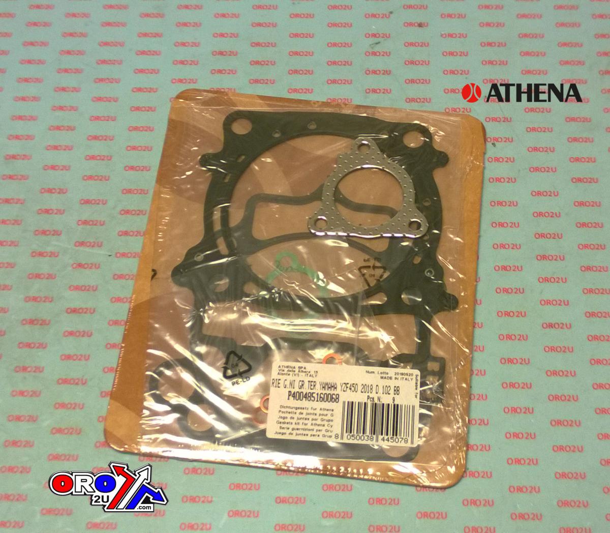 Athena Top End Gasket Set 102mm Yamaha YZ 450 18-20, Athena P400485160068 497cc Big Bore