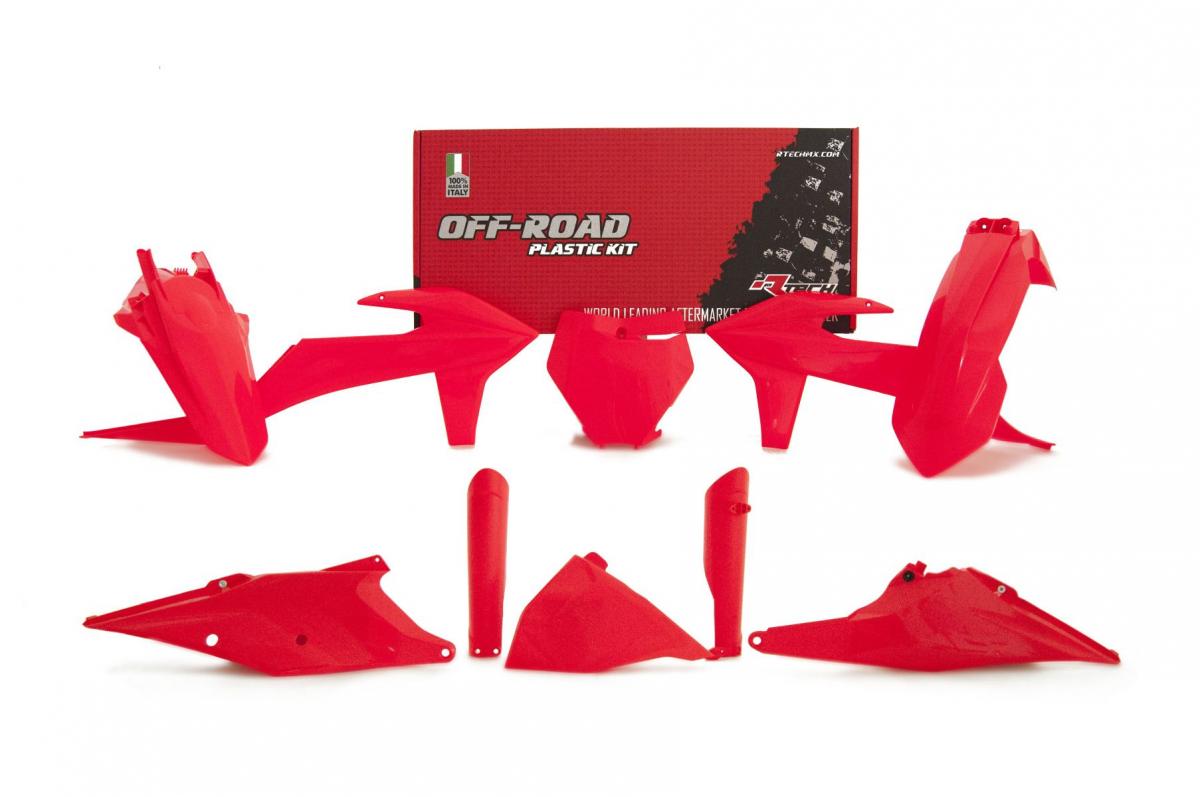 Rtech Plastics Plastic Kit/7 2019-22 KTM SX/SXF Ducati Red, Rtech R-kitKTM-rd0-599