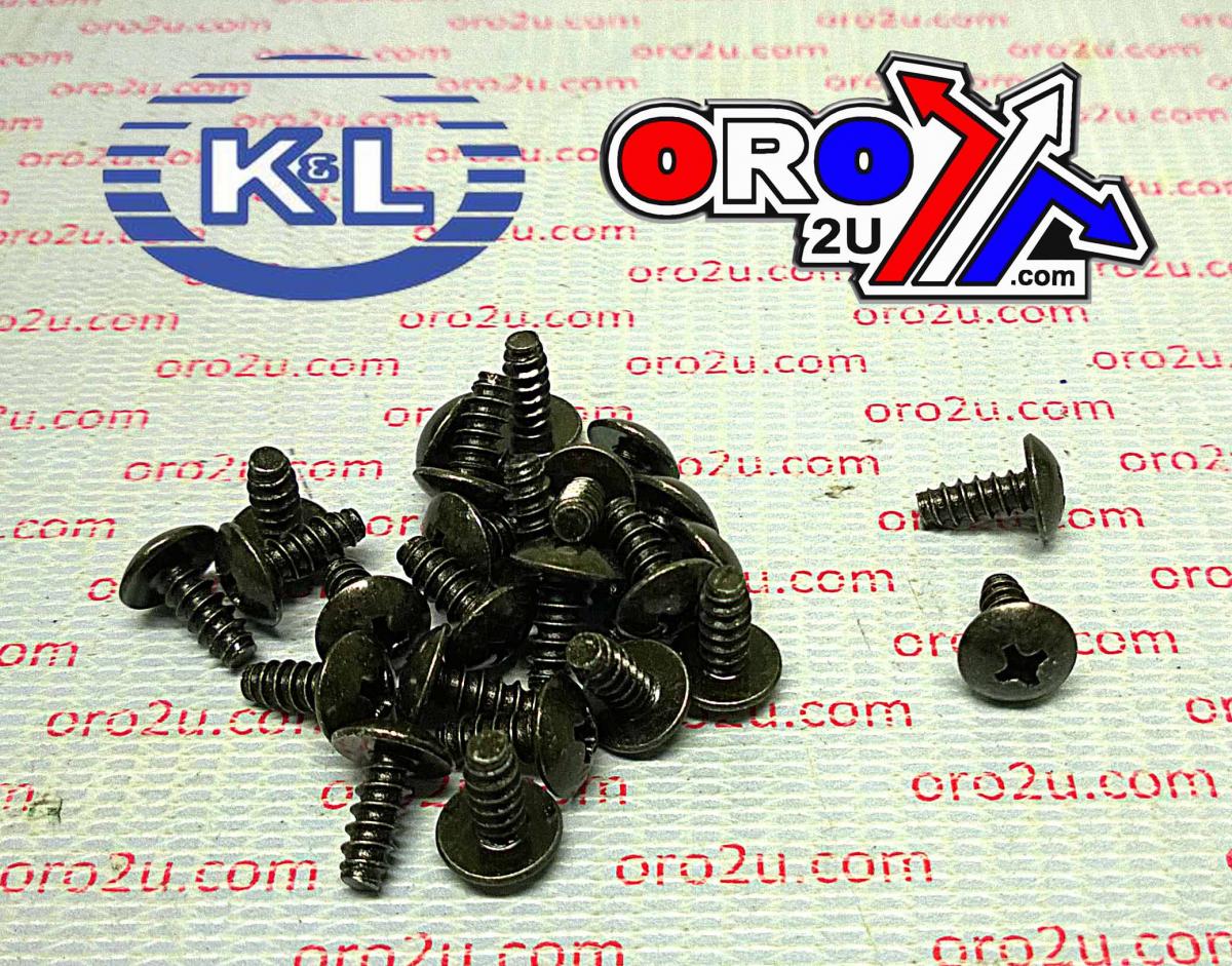 K&L Supply Oem Self Tapping Screws 4x10 (25pk), Honda, 33-8351 Black Pan 4x10, Tools Road 93903-24280