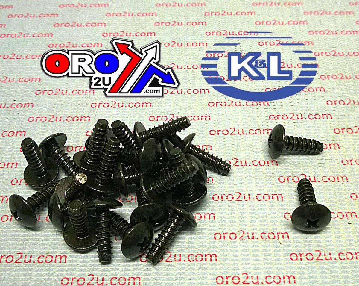 K&L Supply Oem Self Tapping Screws 5x16 (25pk), Black, Suzuki, 33-8361, 97707-50016, 03541-0516b, 09132-05053, 03541-0516b-00, 09132-05048 97707-50016