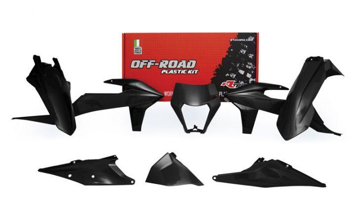Rtech Plastics Plastic Kit/6 2020-23 EXC/EXC-f Black, Rtech R-kitKTM-nr0-520