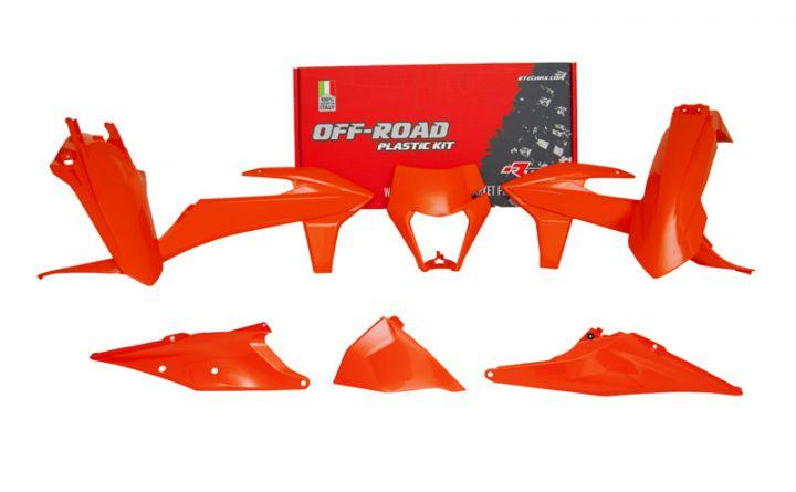 Rtech Plastics Plastic Kit/6 2020-23 EXC/EXC-f Neon Orange, Rtech R-kitKTM-an0-520