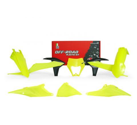 Rtech Plastics Plastic Kit/6 2020-23 EXC/EXC-f Neon Yellow, Rtech R-kitKTM-gf0-520