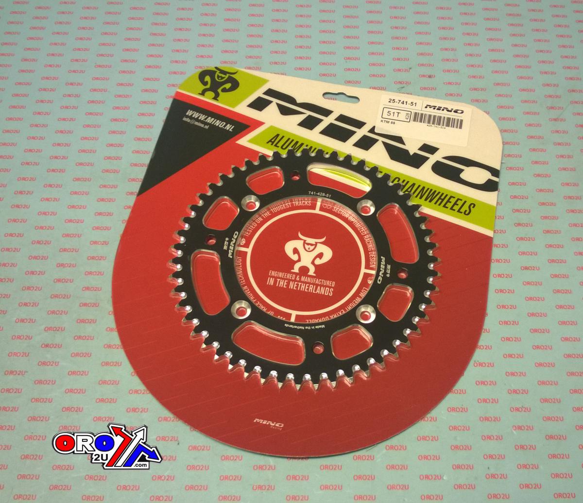 MINO Mino Rear Sprocket Alloy Black, 25-741-51 Black KTM 85sx, 105sx, 85xc, 105xc