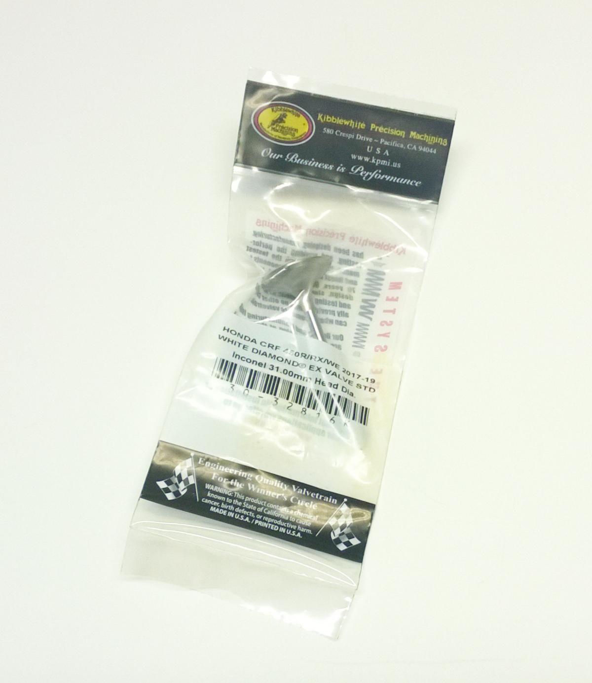 Kibblewhite Valve Exhaust CRF450R 17-20, 30-32816k Kibblewhite, White Diamond