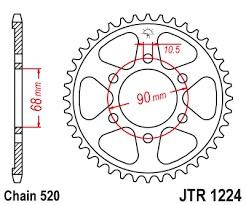 JT Rear Sprocket Cb Cbf Honda, Jtr1224.36 Jt