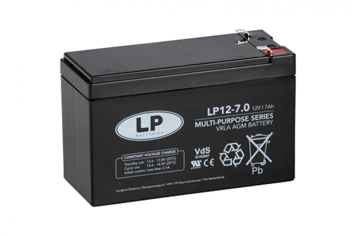 Landport Batteries Battery LP12-7 T1 12v 7ah. Sealed, Landport