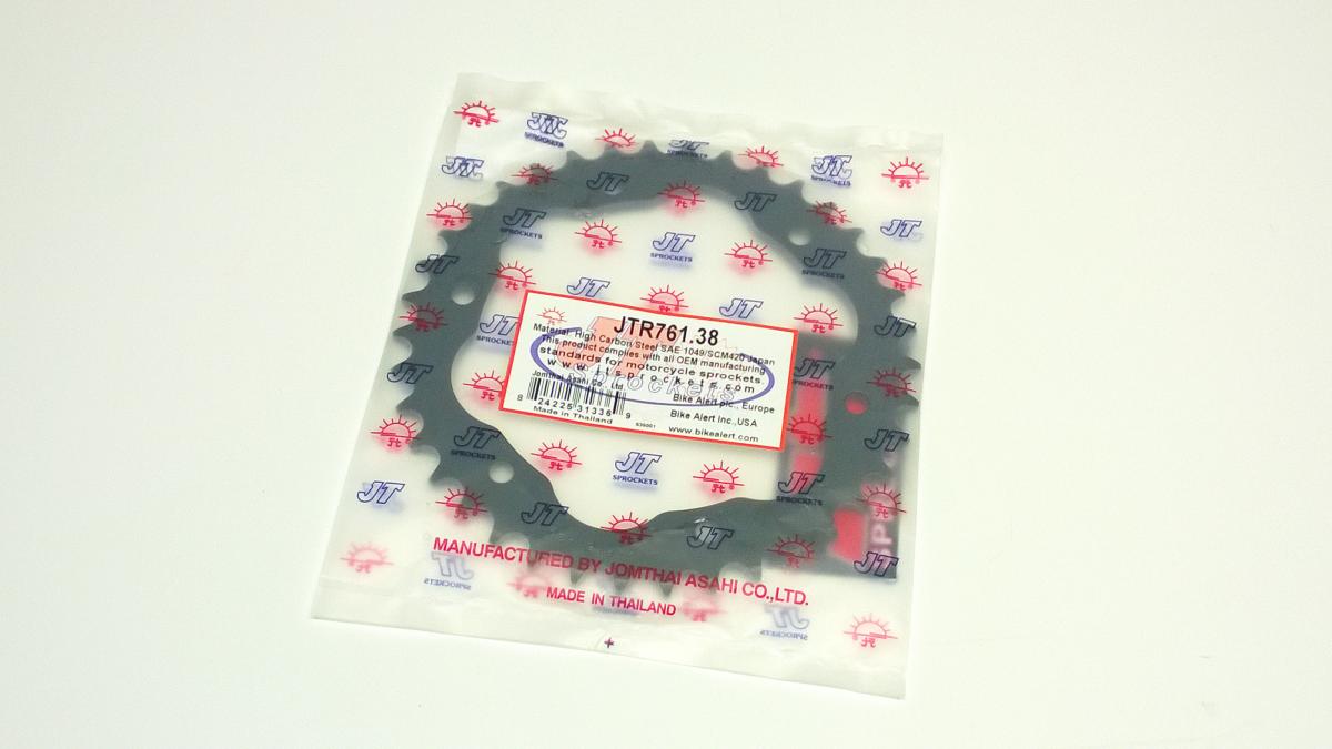 JT Rear Sprocket Steel JTR761.38 Black, Ducati Road Chain Type 525