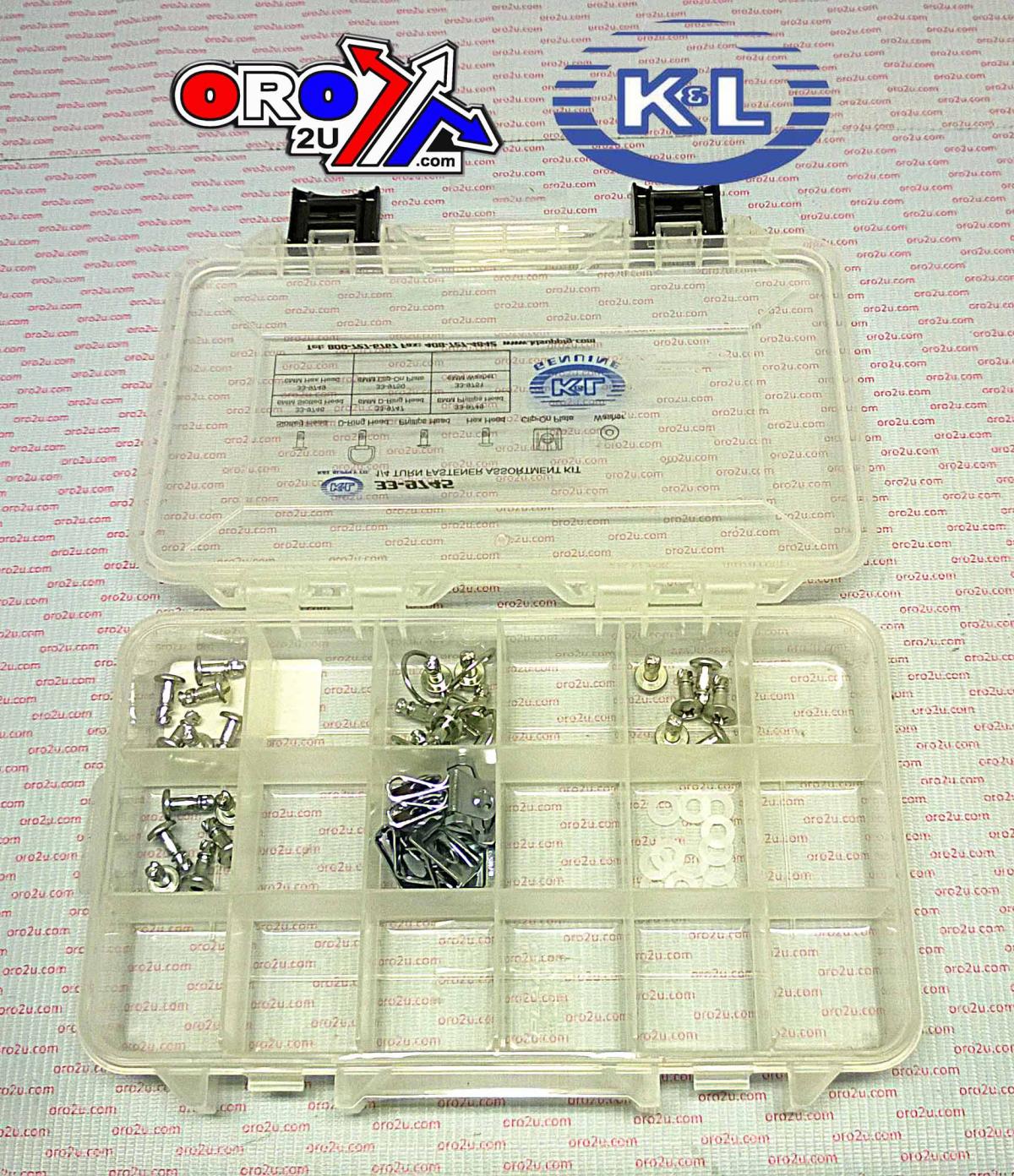 K&L Supply 1/4 Turn Fasteners Kit, Quick Release, 33-9745, Tools Road