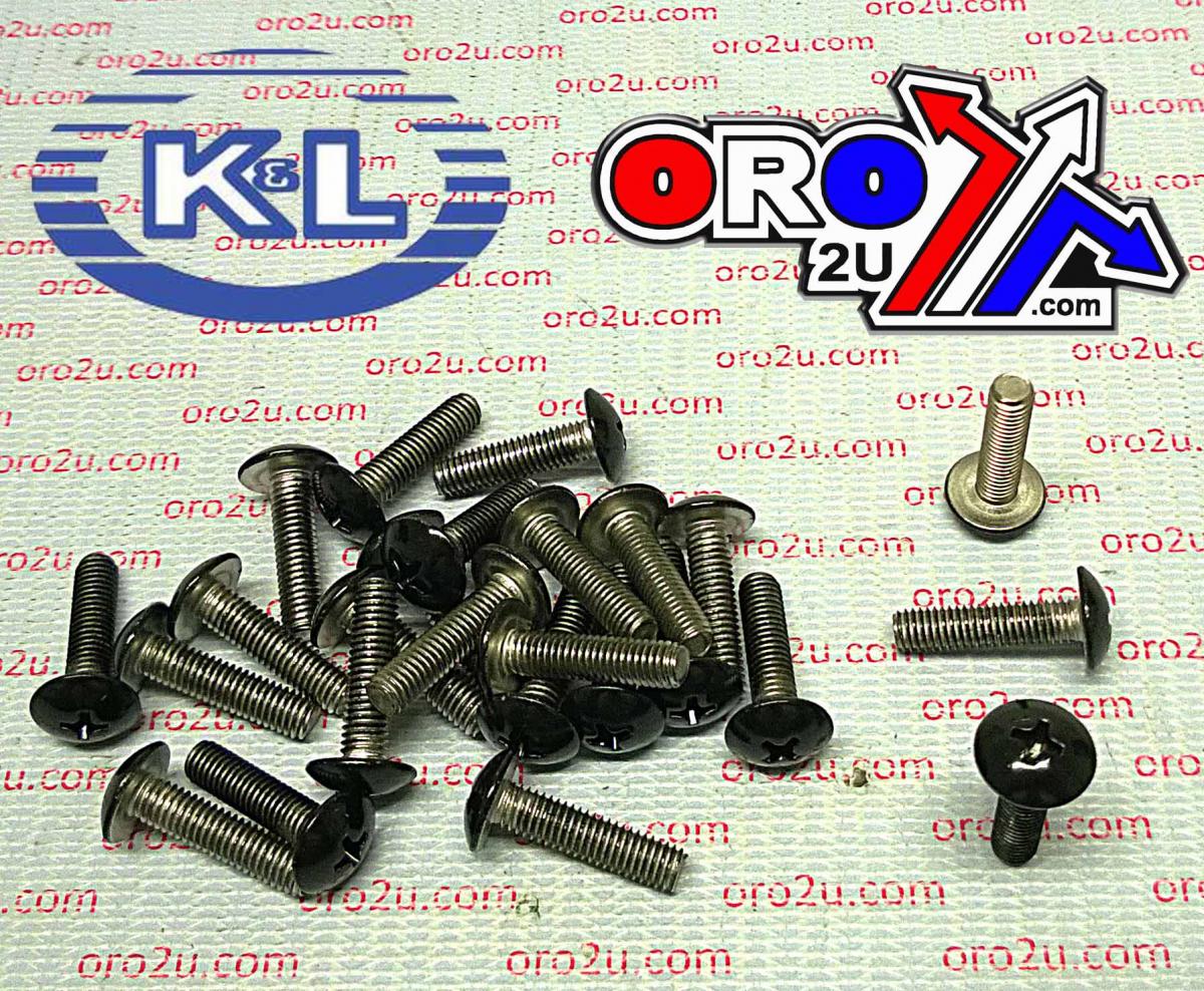 K&L Supply Round Top Phillips Screw 5x20, Zx Type, Black 5 X 20mm (25pk), 92009-1656, 92009-1453 Tools 33-8321