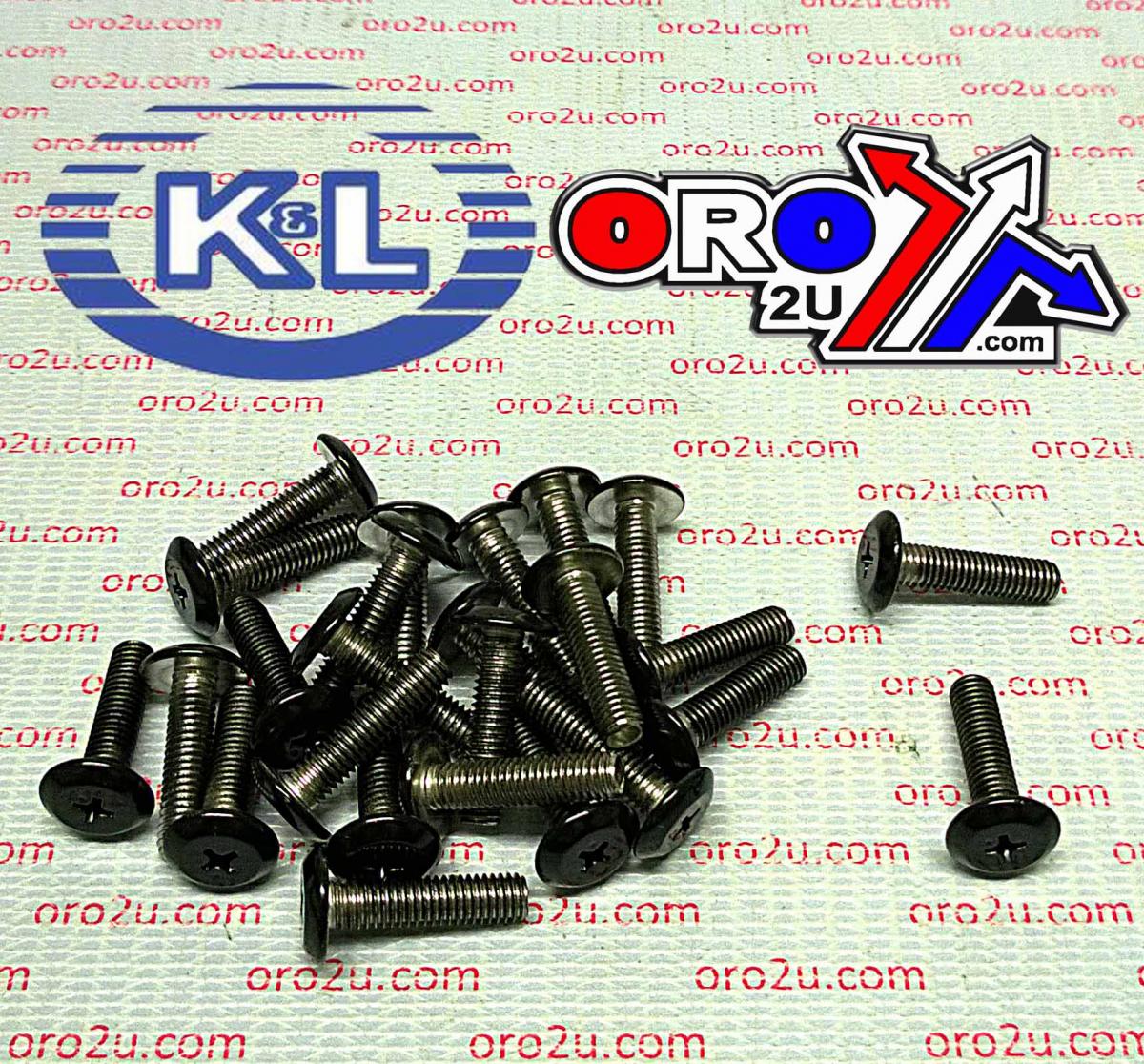 K&L Supply Flat Top Phillips Screw 5x20 Zx, Black 5 X 20mm 33-8323, Road Tools