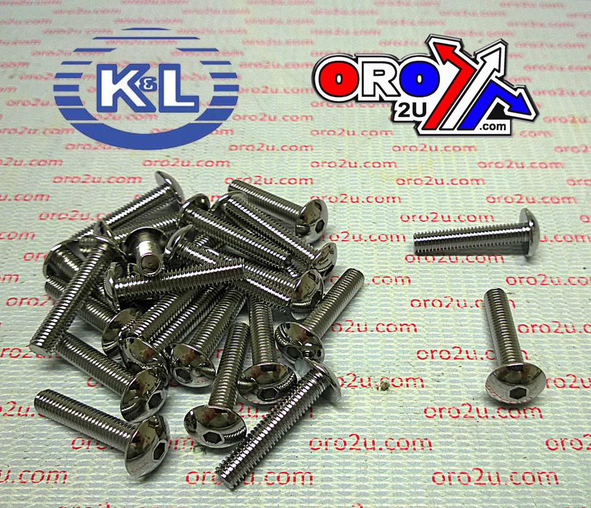 K&L Supply Oval Head Allen Bolt 5x25mm, 33-8293, Road Tools