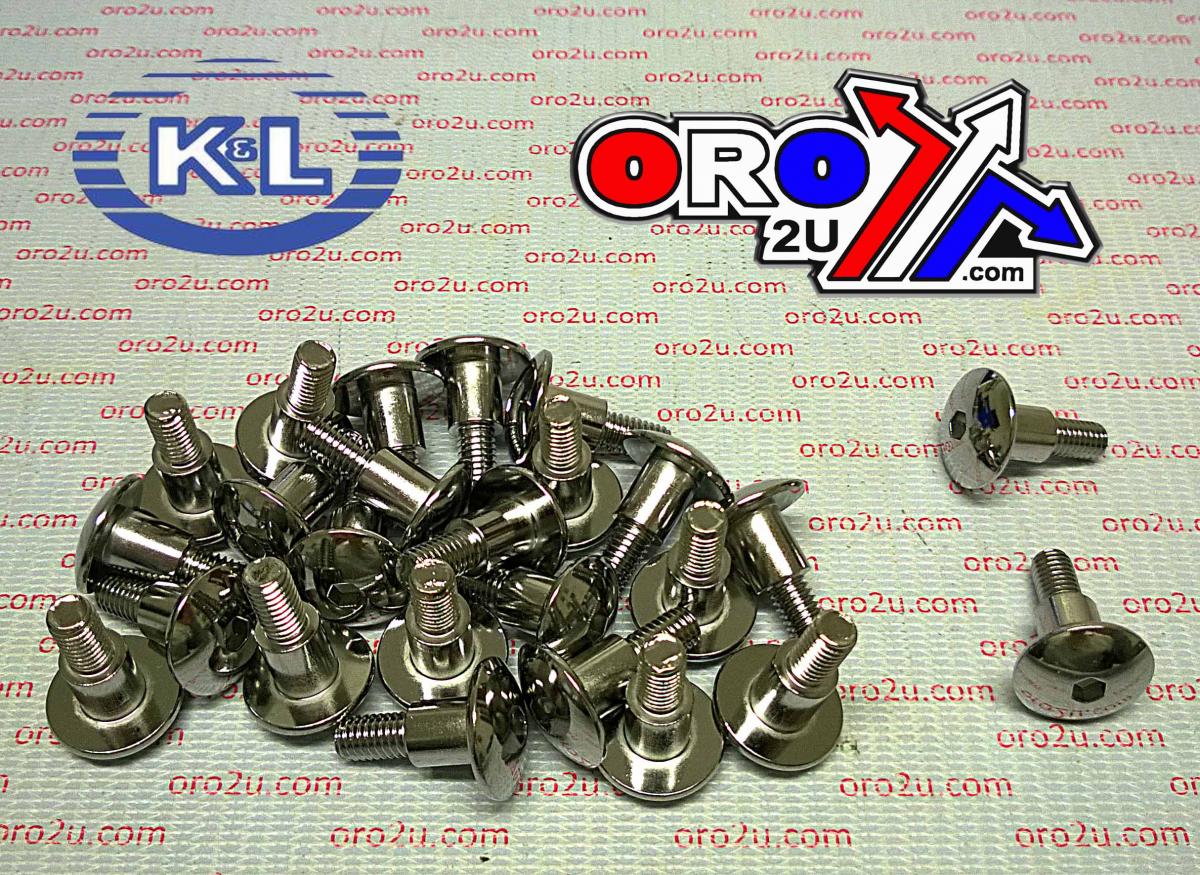 K&L Supply Oval Head Allen Bolt 6x20 Pack/25, with Shoulder 33-8297, Road Tools 9139-06126, 09139-06087