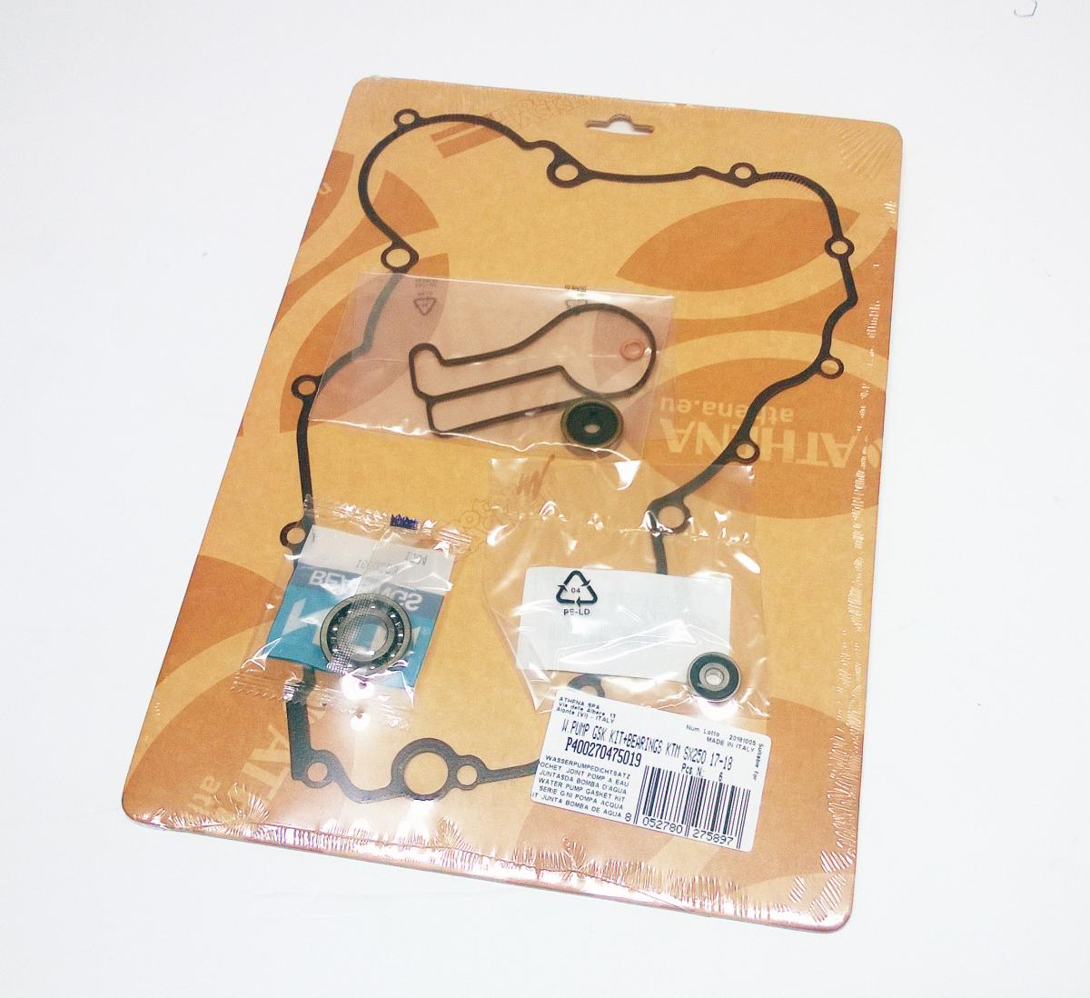 Athena Water Pump Gasket Kit SX/XC/TE 250/300 17-19, Athena P400270475019 KTM/husky with Bearing