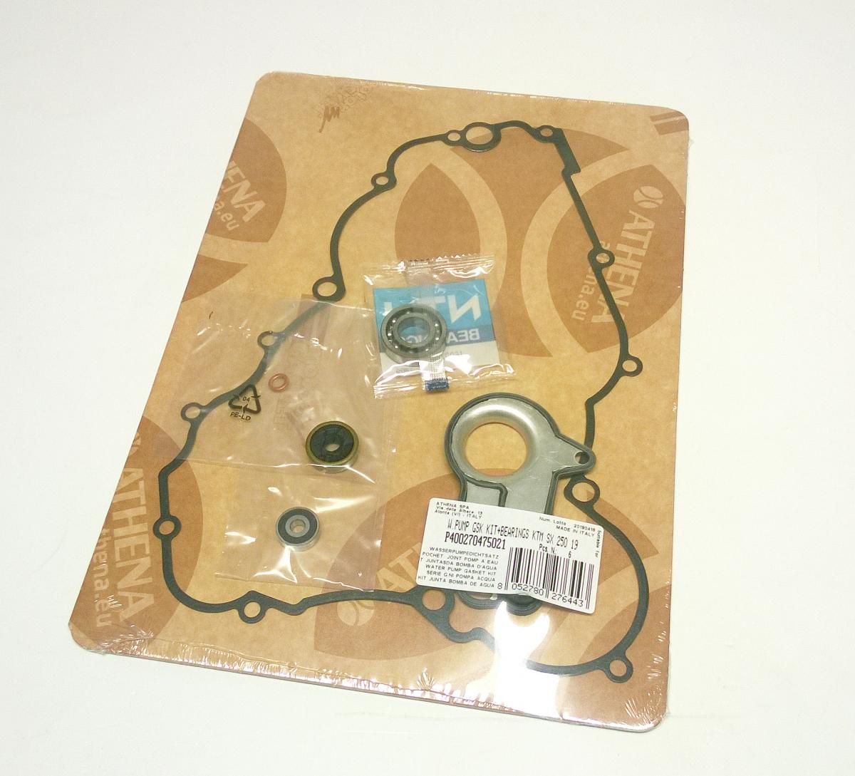 Athena Water Pump Gasket Kit SX/XC/TE/EC 250/300 18-22, Athena P400270475021 KTM/husky/gas with Bearing
