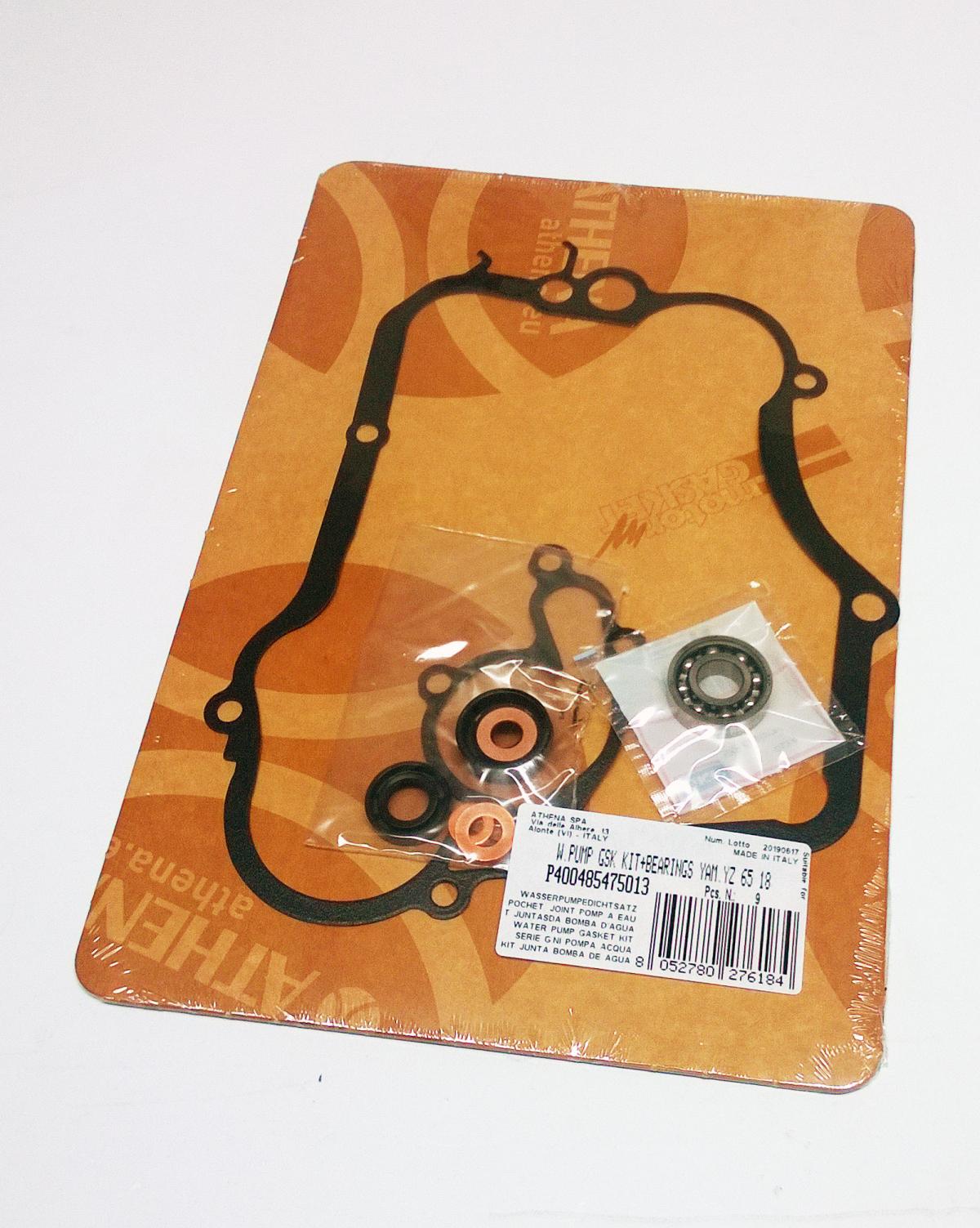 Athena Water Pump Gasket Kit YZ 65/85 18-25, Athena P400485475013 Yamaha with Bearing