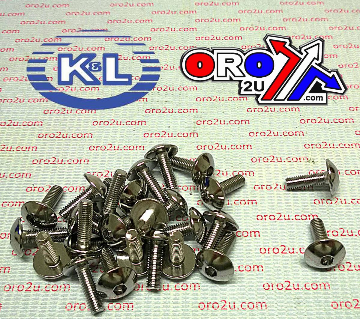 K&L Supply Chrome Allen Oval Head 5x16 Pack/25, Yamaha 4mm Key 33-7866, Tools Road