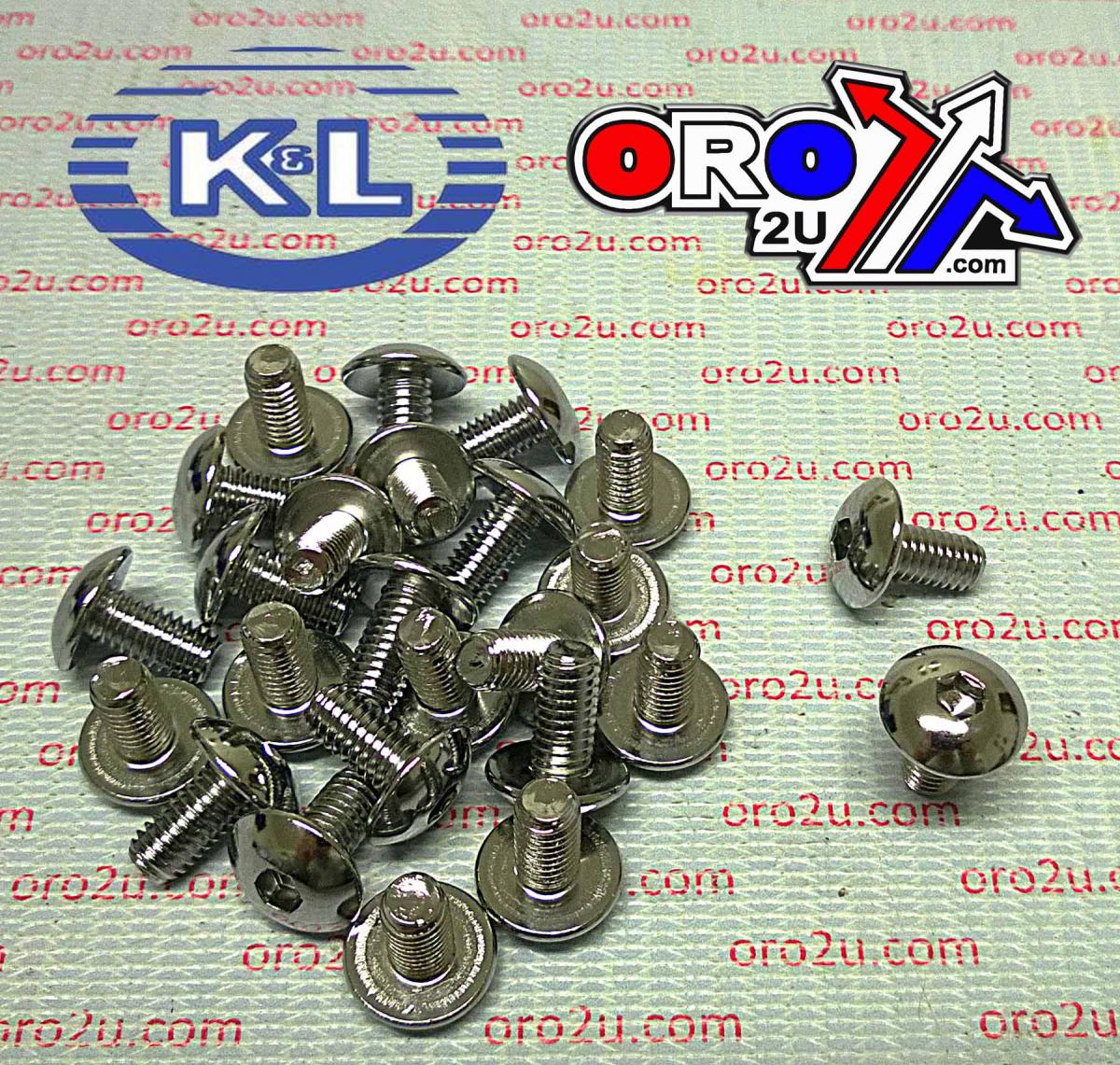 K&L Supply Chrome Allen Oval Head 6x12 Pack/25, Suzuki 4mm Key 33-7867, Tools Road
