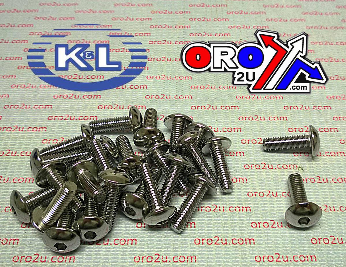 K&L Supply Chrome Allen Oval Head 6x20, Suzuki 4mm Key 33-7869, Road Tools