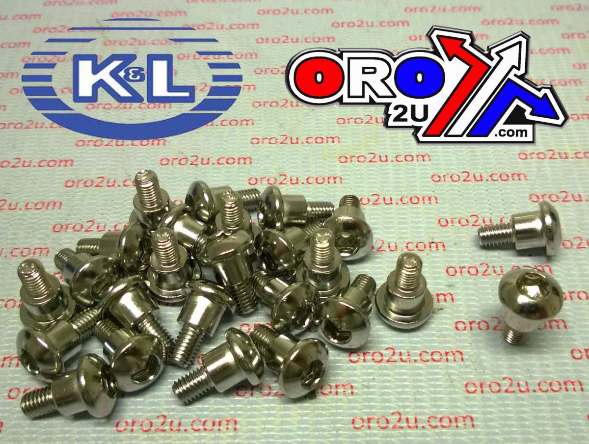 K&L Supply Chrome Allen Oval Head 4x13.5, with Shoulder Honda 4x13.5mm, Tools Road 33-7871