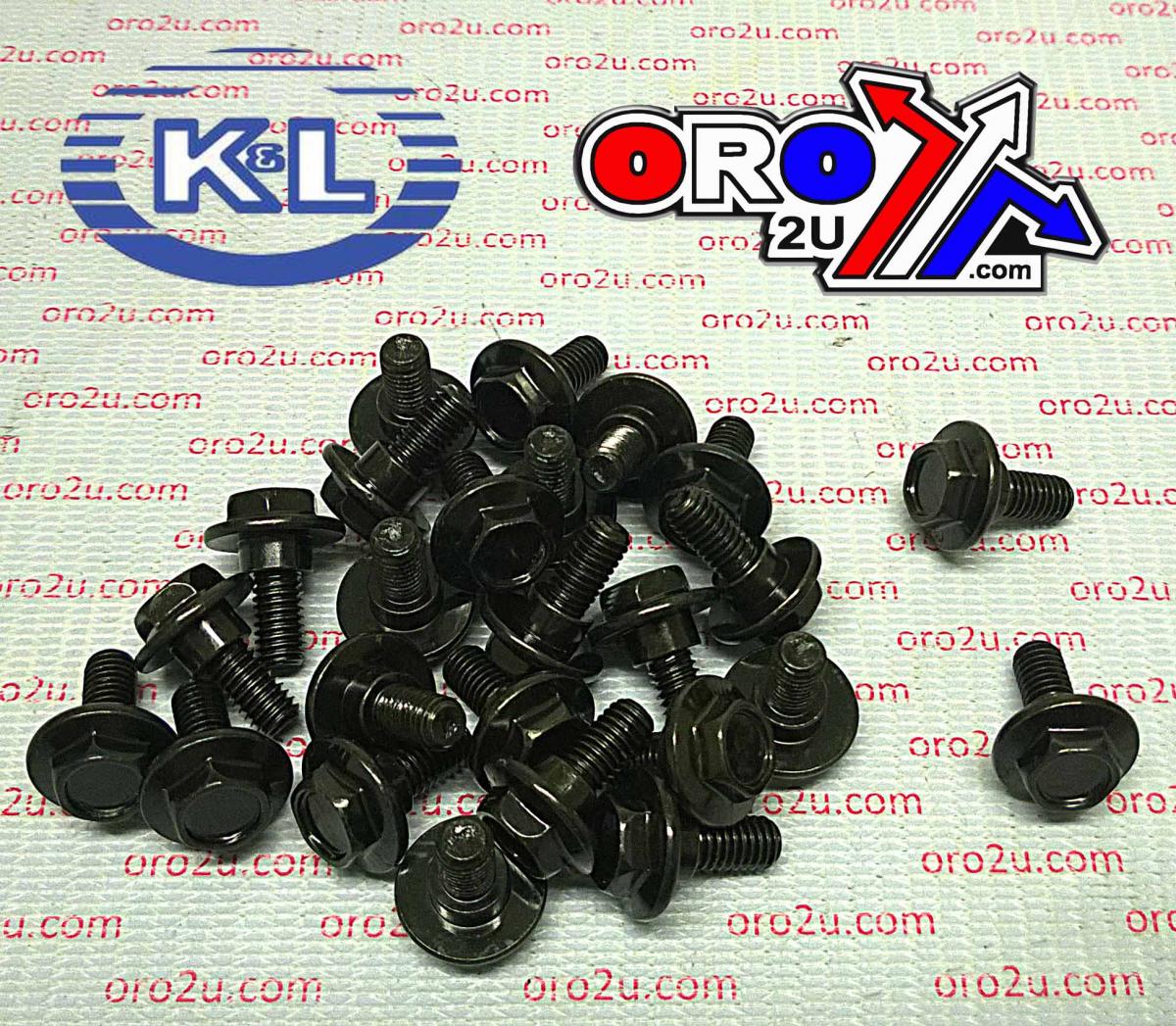 K&L Supply Black 10mm Head Flange 6x15 Pac/25, with Shoulder Honda, Tools Road 33-7872