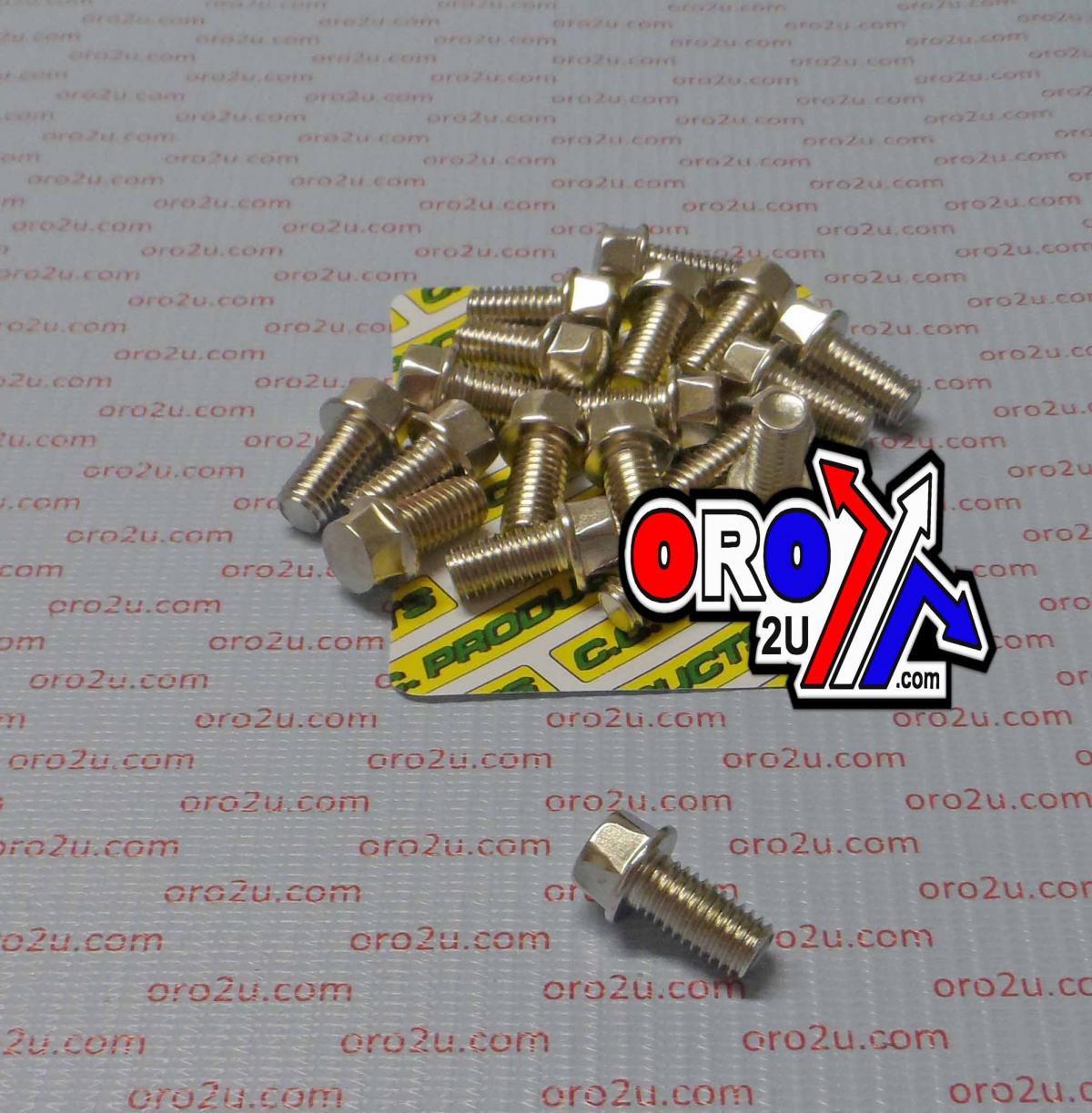 C.C. PRODUCTS M8 x 15mm FLANGE BOLT, PACK OF 20, 10mm HEX