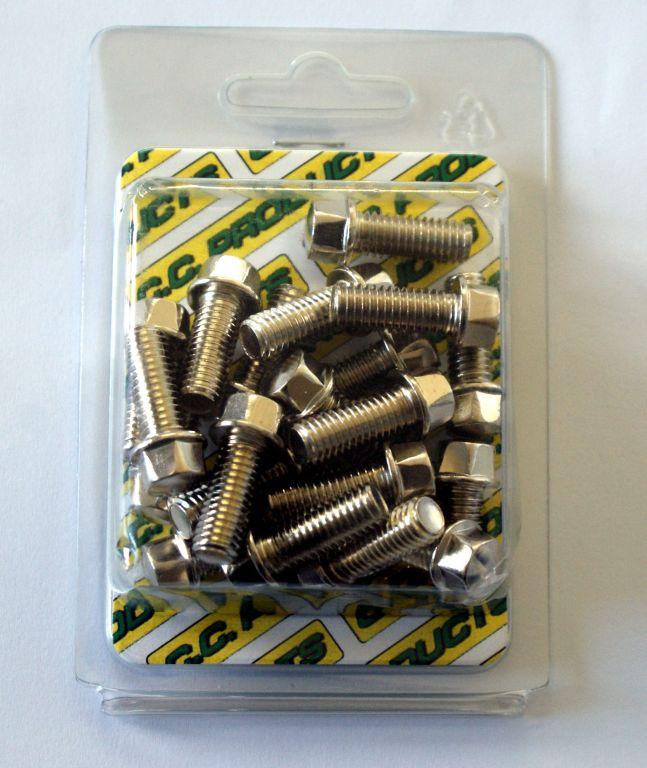 C.C. PRODUCTS M8 x 20mm FLANGE BOLT, PACK OF 20, 10mm HEX