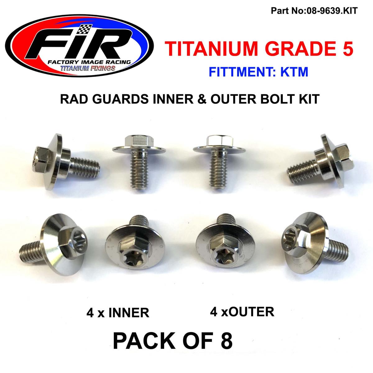 FIR Gr5 KTM Rad Guards Fixs Pk8 Titanium, SX EXC SXF Excf 16-2020