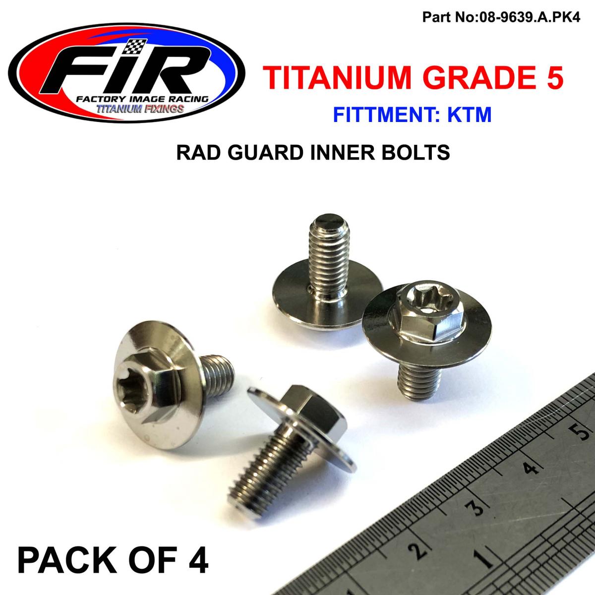 FIR Gr5 KTM Rad Guard Inner Bolts Pk4 Titanium, SX EXC SXF Excf 16-2020, / 0024060123