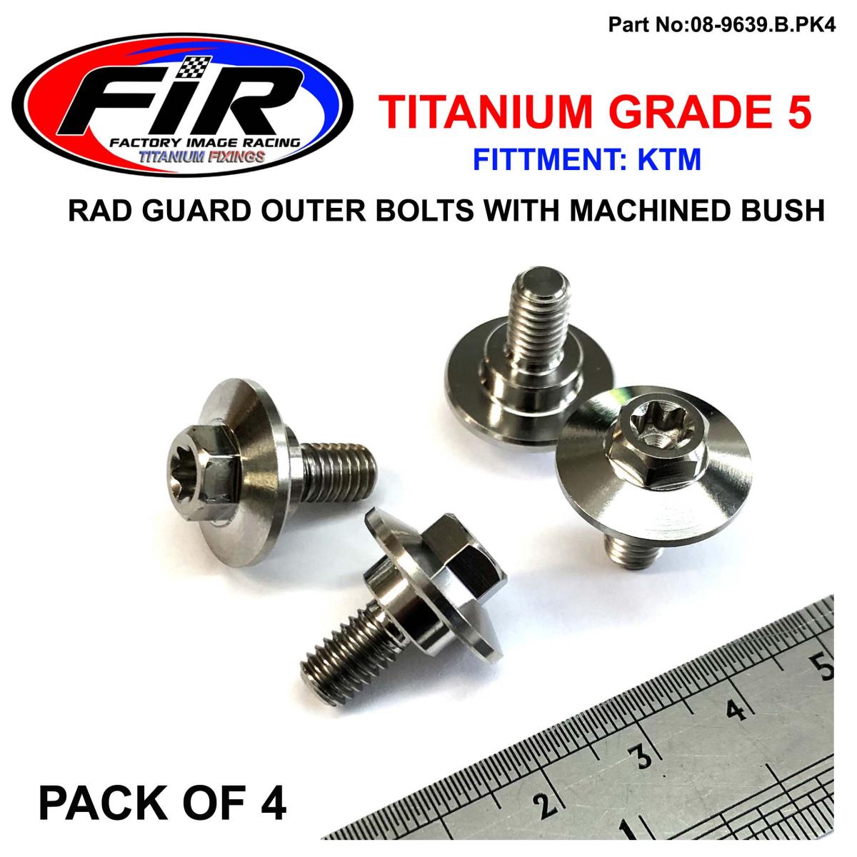 FIR Gr5 KTM Rad Guard Outer Bolts Pk4 Titanium, SX EXC SXF Excf 16-2020 / with Bush, / 0025060166!!