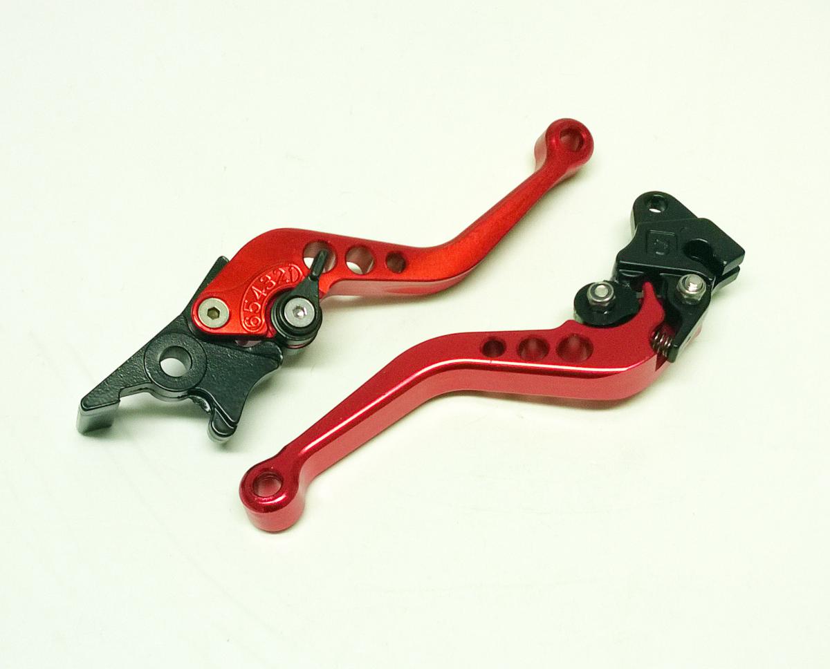 FIR Lever Set Cnc KTM 990 Duke 6 Positions Lever Adjustment., Black / Red