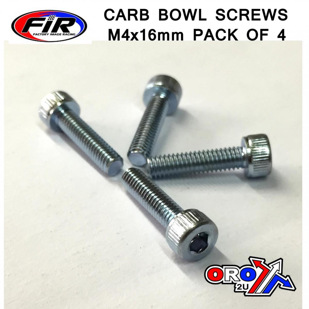 FIR M4 X 16mm Pk/4 Carb Float Bowl, Steel Bzp Screws Pack of 4, / Re 08-9640.016